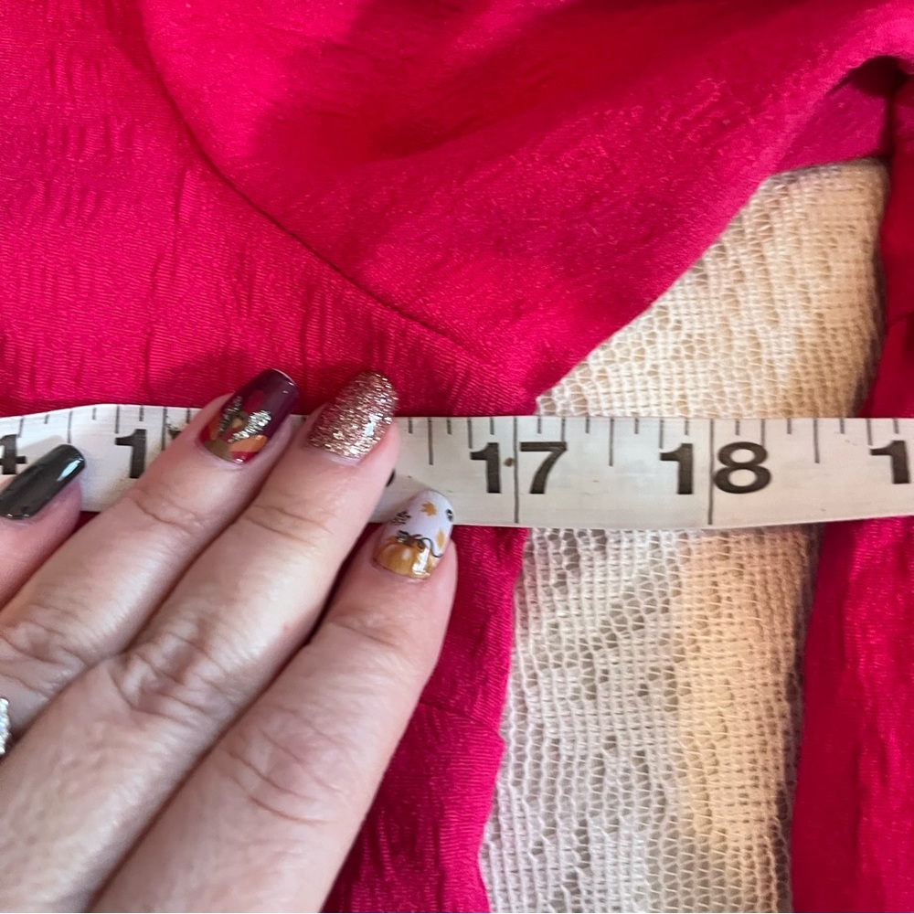 Zara woman textured bell sleeve fuchsia mini dress - Picture 5 of 10